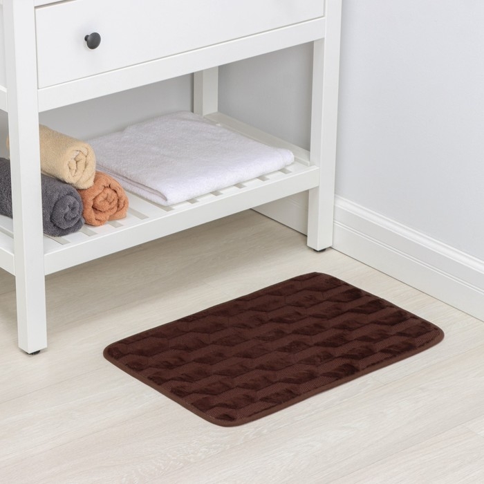 Коврик для ванной и туалета SAVANNA &laquo;Стоун&raquo;, 40&times;60 см, цвет коричневый