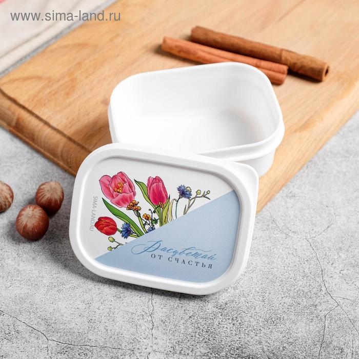 Ланч бокс прямоугольный FoodVibes «Расцветай», 150 мл