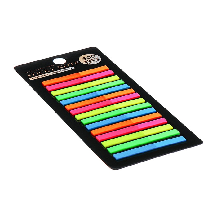 Блок-закладка с липким краем пластик 20л х 15 штук, 5 цв. флуор, 45мм х 4мм  CALLIGRATA Блок-закладка с липким краем пластик 20л х 15 штук, 5 цв. флуор, 45мм х 4мм  CALLIGRATA