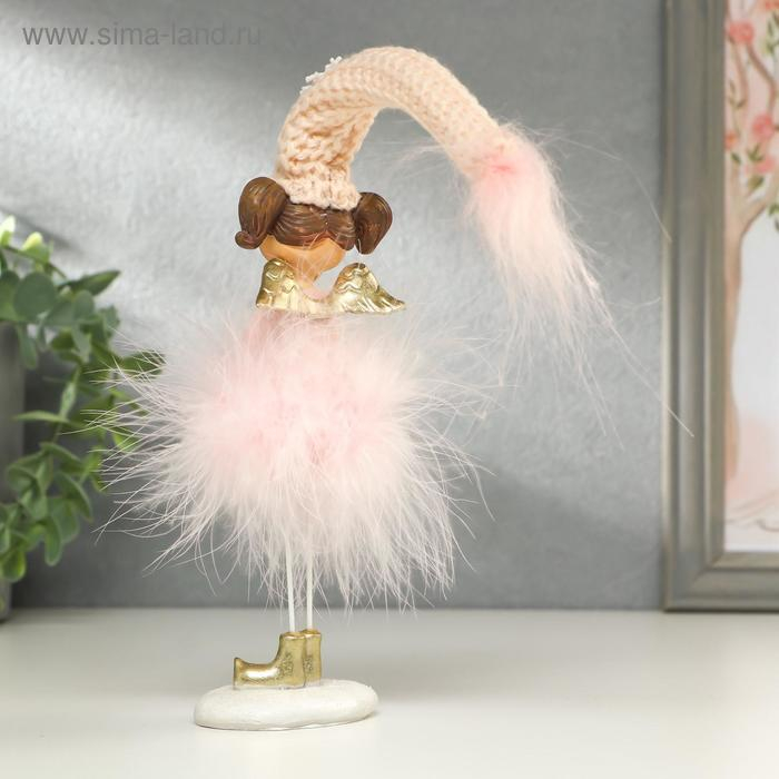 Сувенир полистоун  Сувенир полистоун "Ангелочек-девочка в розовой пуховой юбке" МИКС 32х5,5х7 см