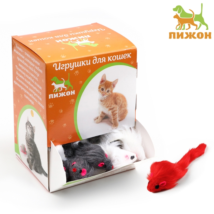 Игрушка для кошек  Игрушка для кошек "Мышь малая", 5 см,  фасовка 60 шт, микс цветов