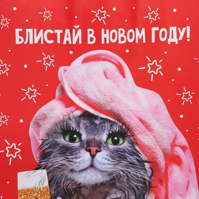 Пакет подарочный новогодний крафтовый «Блистай», 28 х 32 х 15 см, Новый год Пакет подарочный новогодний крафтовый «Блистай», 28 х 32 х 15 см, Новый год