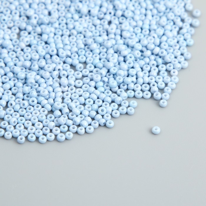 Бисер стекло 12/0  Бисер стекло 12/0 "Детский голубой" ровный №674 450 гр