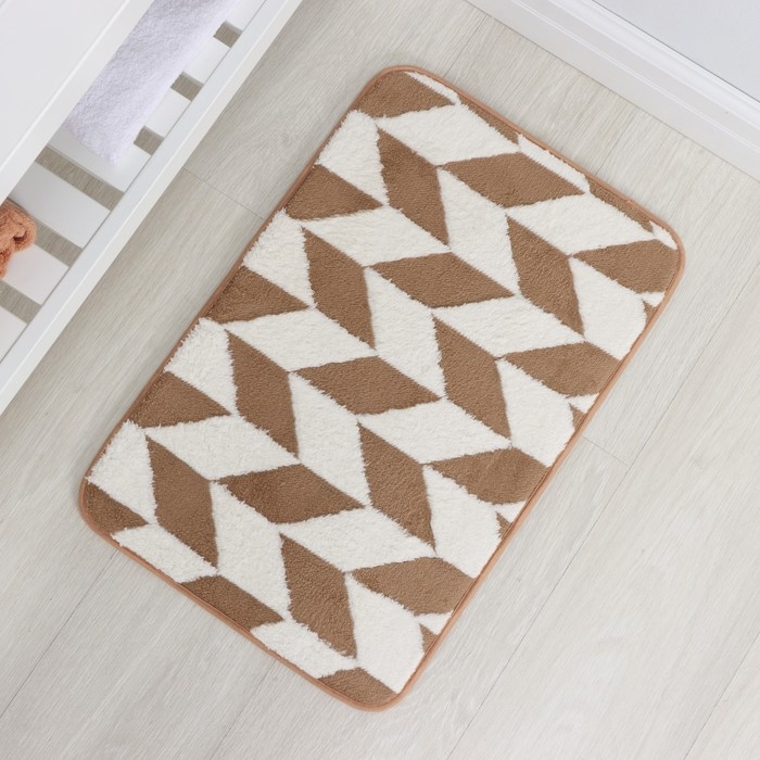 Коврик для ванной и туалета Доляна &laquo;Ралли&raquo;, 40&times;60 см, цвет коричневый