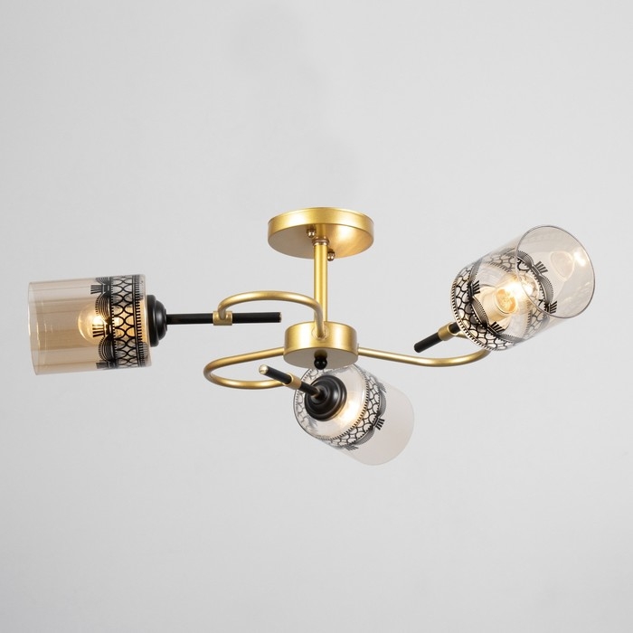 Люстра Люстра "Марси" 3хЕ27 40Вт черно-золотой 50х50х27 см BayerLux