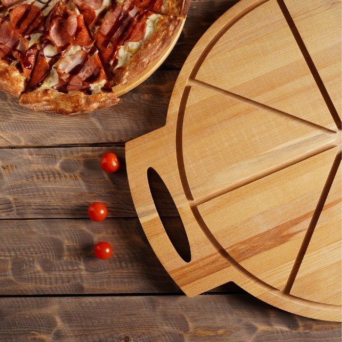 Доска для пиццы с ручками Adelica «Итальяно», 55×45×2 см, берёза, пропитано маслом Доска для пиццы с ручками Adelica «Итальяно», 55×45×2 см, берёза, пропитано маслом