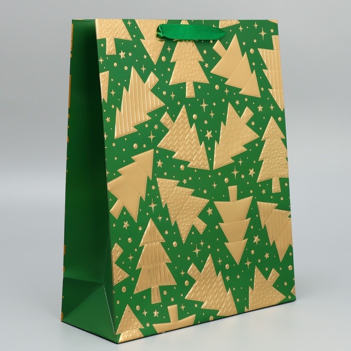Пакет подарочный новогодний «Елочки» 32 х 26 х 10 см, Новый год Пакет подарочный новогодний «Елочки» 32 х 26 х 10 см, Новый год