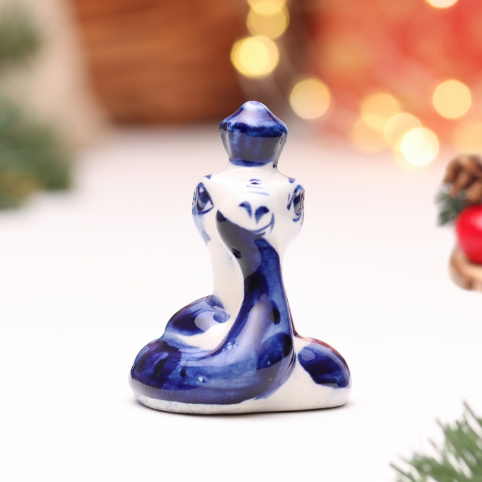 Новый год. Сувенир символ года 2025 Новый год. Сувенир символ года 2025 "Змея Тося", гжель, 5,5 см