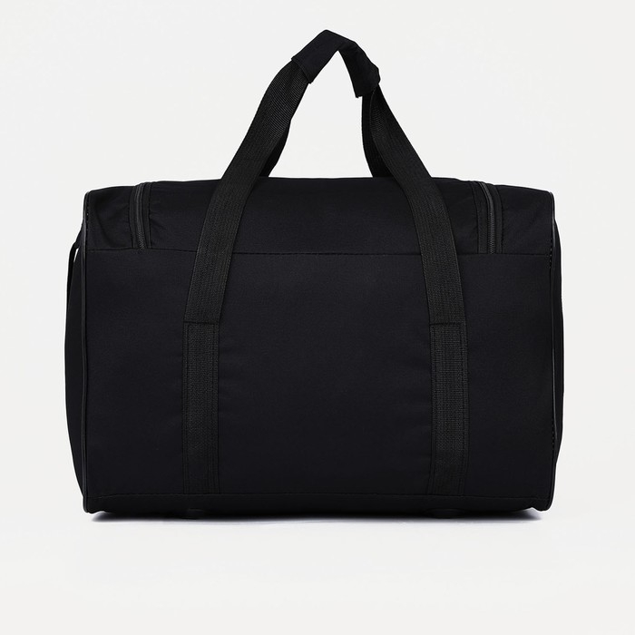 Сумка дорожная на молнии, наружный карман, длинный ремень, цвет чёрный Сумка дорожная на молнии, наружный карман, длинный ремень, цвет чёрный