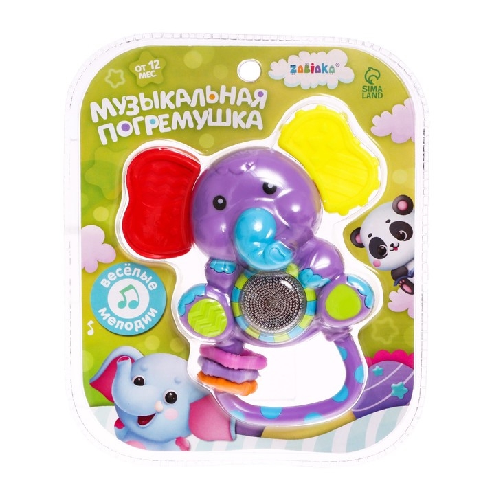 Музыкальная погремушка, звук, свет, цвета МИКС Музыкальная погремушка, звук, свет, цвета МИКС