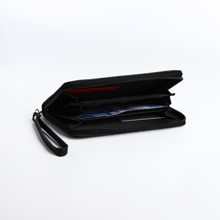 Кошелёк женский на молнии, цвет чёрный Кошелёк женский на молнии, цвет чёрный