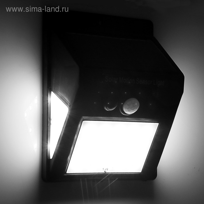 Садовый светильник на солнечной батарее с датчиком движения, накладной, 9.5 × 12.5 × 5 см, 40 LED, свечение белое Садовый светильник на солнечной батарее с датчиком движения, накладной, 9.5 × 12.5 × 5 см, 40 LED, свечение белое