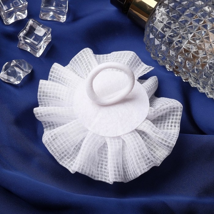 Резинка для волос бант Резинка для волос бант "Школьница" волнушка клетка, d-9 см, белый