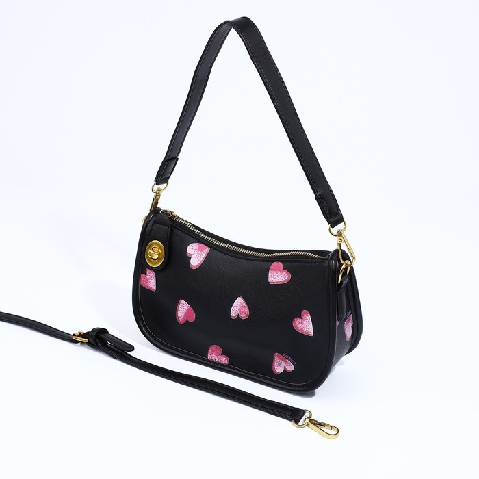 Сумка-багет на молнии, цвет чёрный Сумка-багет на молнии, цвет чёрный