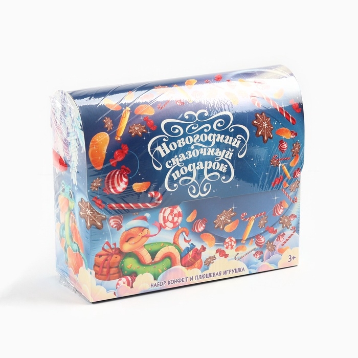 Новогодний подарок, сладкий, детский «Сказочный подарок», конфеты + мягкая игрушка, 250 г Новогодний подарок, сладкий, детский «Сказочный подарок», конфеты + мягкая игрушка, 250 г