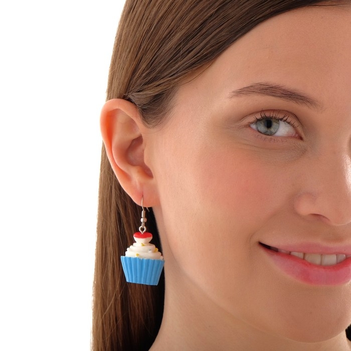 Серьги пластик «Вкусности» капкейк, цвет МИКС Серьги пластик «Вкусности» капкейк, цвет МИКС