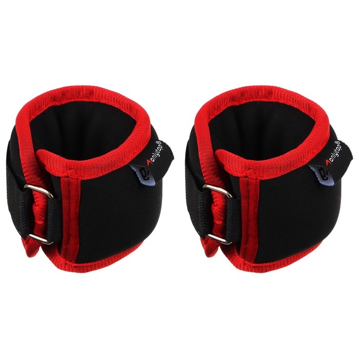 Утяжелители на запястье ONLYTOP, 2 шт. х 200 г, цвет красный Утяжелители на запястье ONLYTOP, 2 шт. х 200 г, цвет красный