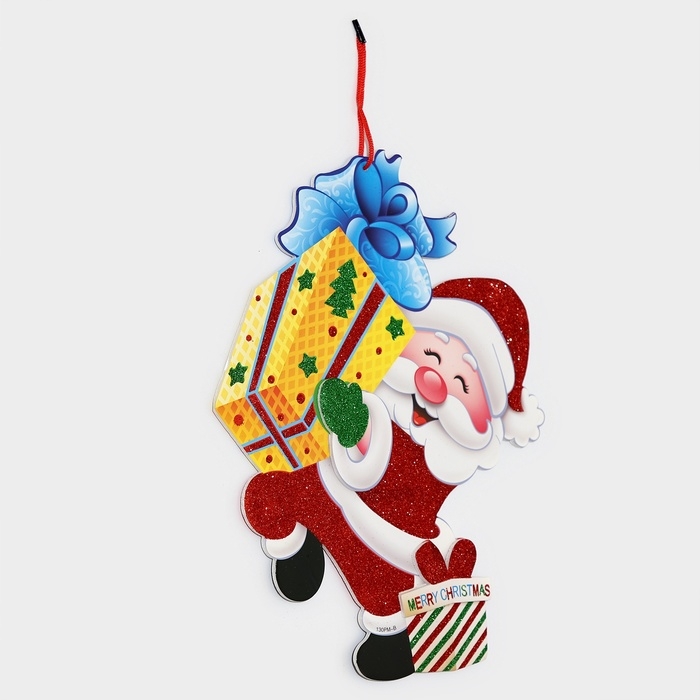 Декоративное украшение (подвеска) "Дед мороз с подарком" 42,5х32 см