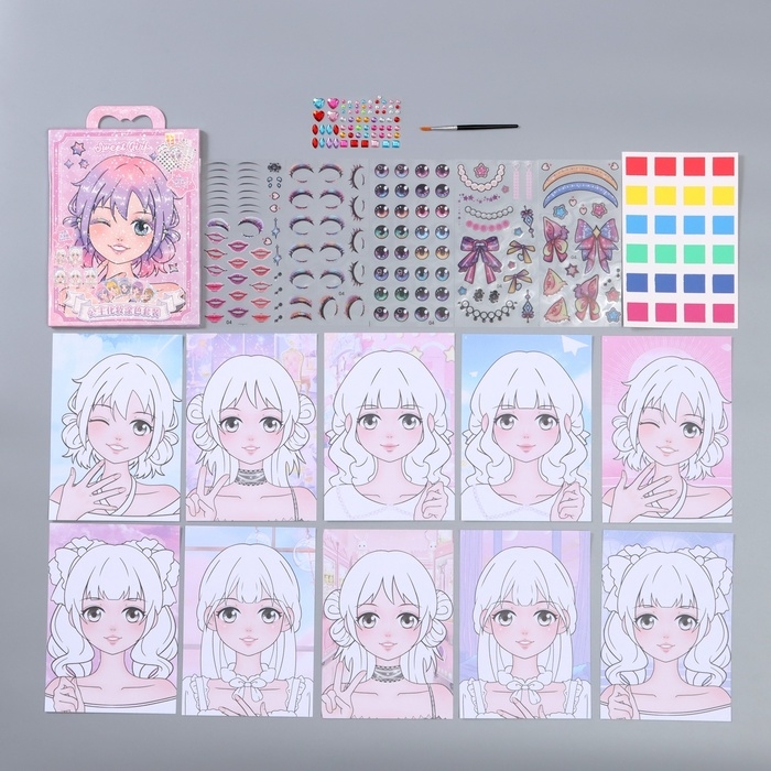 Наклейки для творчества Наклейки для творчества "Самая красивая" сиреневый набор 17 листов 21х16 см