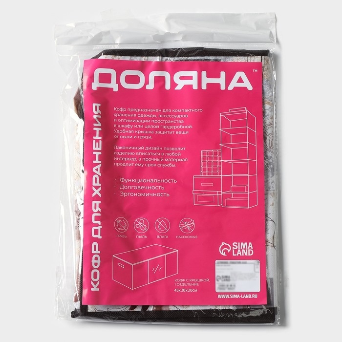 Кофр для хранения вещей Доляна «Астра», 45×30×20 см, цвет коричневый Кофр для хранения вещей Доляна «Астра», 45×30×20 см, цвет коричневый