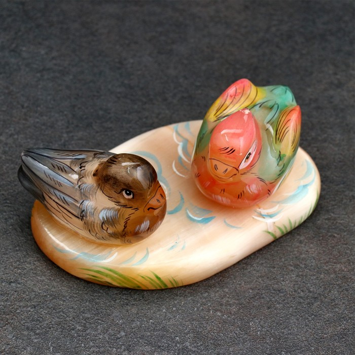 Сувенир «Птички мандаринки», 9,5×7×4 см, селенит Сувенир «Птички мандаринки», 9,5×7×4 см, селенит