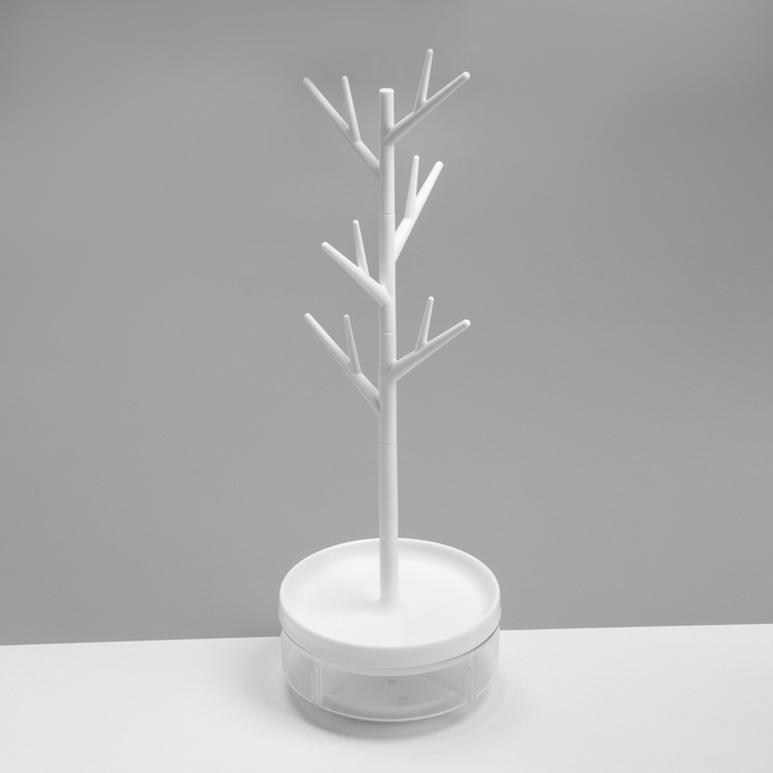 Подставка универсальная &laquo;Дерево&raquo; с местом для хранения, 14&times;5,5&times;35 см, цвет белый