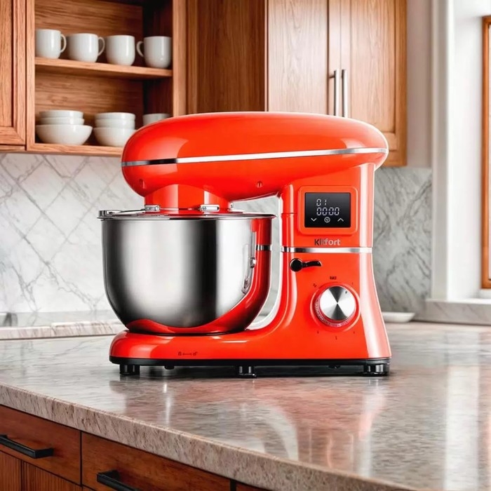 Миксер Kitfort КТ-3443, планетарный, 1400 Вт, 5.8 л, 6 скоростей, красный Миксер Kitfort КТ-3443, планетарный, 1400 Вт, 5.8 л, 6 скоростей, красный