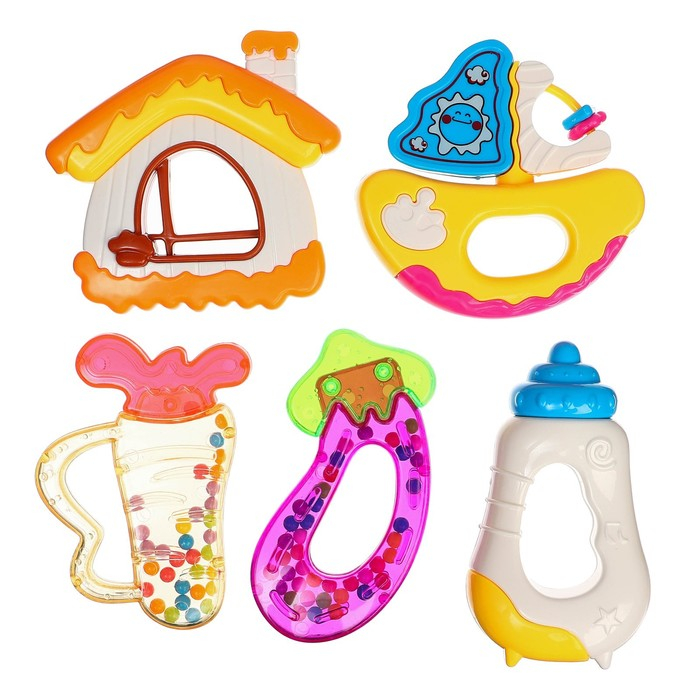 Набор погремушек «Для малыша», 5 шт, цвет МИКС, Крошка Я Набор погремушек «Для малыша», 5 шт, цвет МИКС, Крошка Я