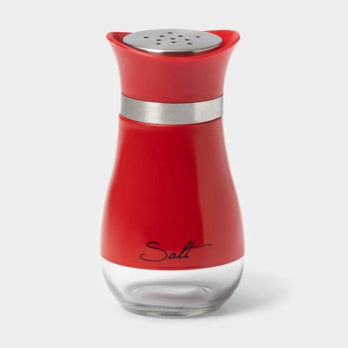 Солонка стеклянная &laquo;Сияние&raquo;, 5,5&times;5&times;11 см, цвет красный