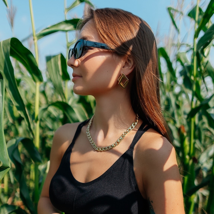 Серьги металл «Геометрия» симбиоз, цвет золото Серьги металл «Геометрия» симбиоз, цвет золото