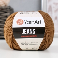 Пряжа "Jeans" 55% хлопок, 45% акрил 160м/50гр (40 молочный шоколад)