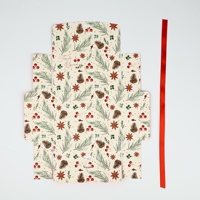 Коробка подарочная новогодняя складная двухсторонняя «Счастья», 16.5 х 12.5 х 5 см, Новый год Коробка подарочная новогодняя складная двухсторонняя «Счастья», 16.5 х 12.5 х 5 см, Новый год