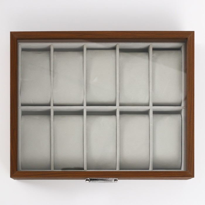 Шкатулка дерево под часы 10 отделений  Шкатулка дерево под часы 10 отделений "Коричневая" 7,5х21х26 см