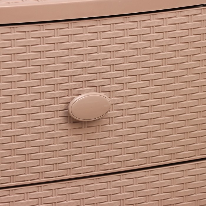 Комод 4-х секционный «Плетёнка», цвет какао Комод 4-х секционный «Плетёнка», цвет какао