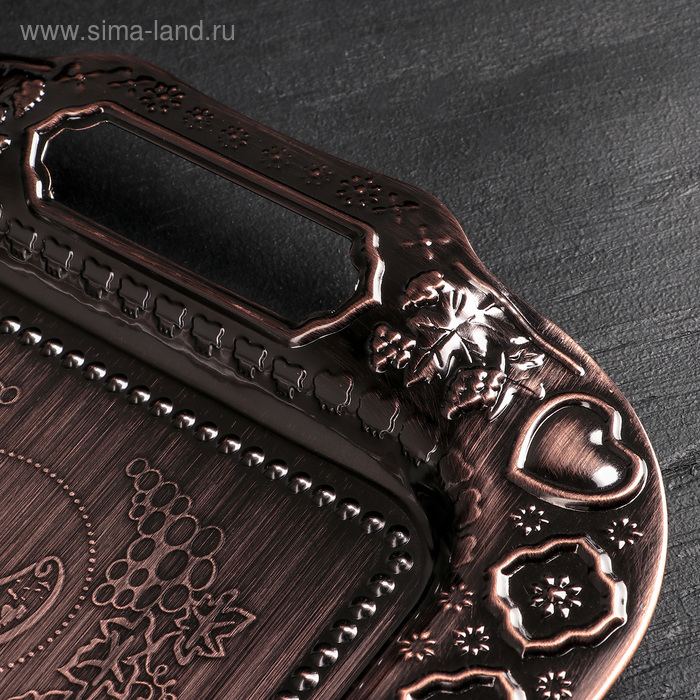 Поднос из нержавеющей стали «Дарк», 47×31 см, цвет бронзовый Поднос из нержавеющей стали «Дарк», 47×31 см, цвет бронзовый