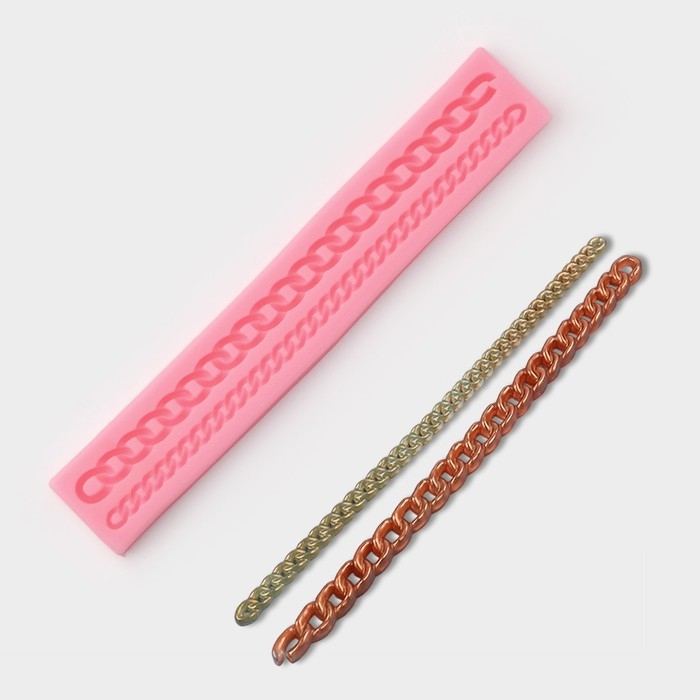 Молд Доляна «Цепь», силикон, 27,8×4,6×1,2 см, цвет розовый Молд Доляна «Цепь», силикон, 27,8×4,6×1,2 см, цвет розовый