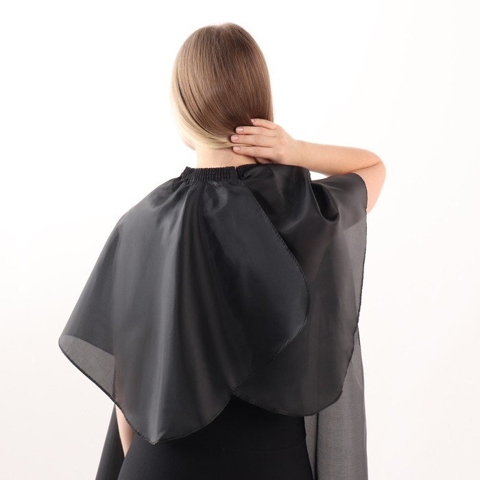 Пеньюар парикмахерский, с крючком, цвет чёрный Пеньюар парикмахерский, с крючком, цвет чёрный