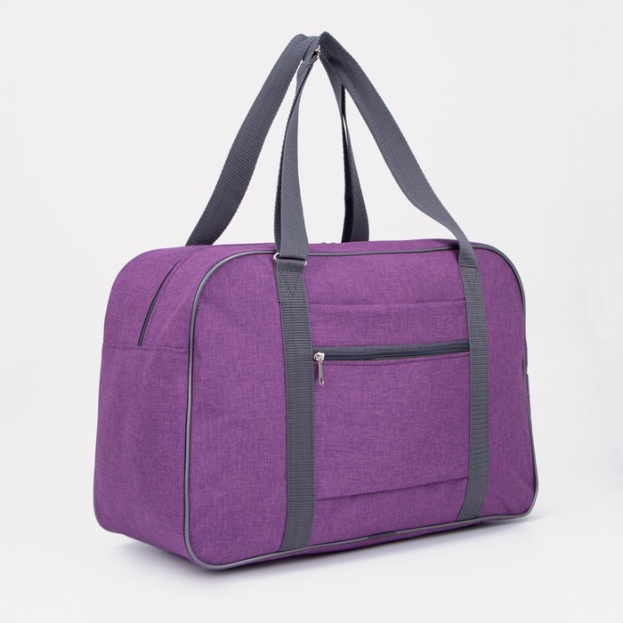 Сумка дорожная на молнии, наружный карман, держатель для чемодана, цвет сиреневый Сумка дорожная на молнии, наружный карман, держатель для чемодана, цвет сиреневый