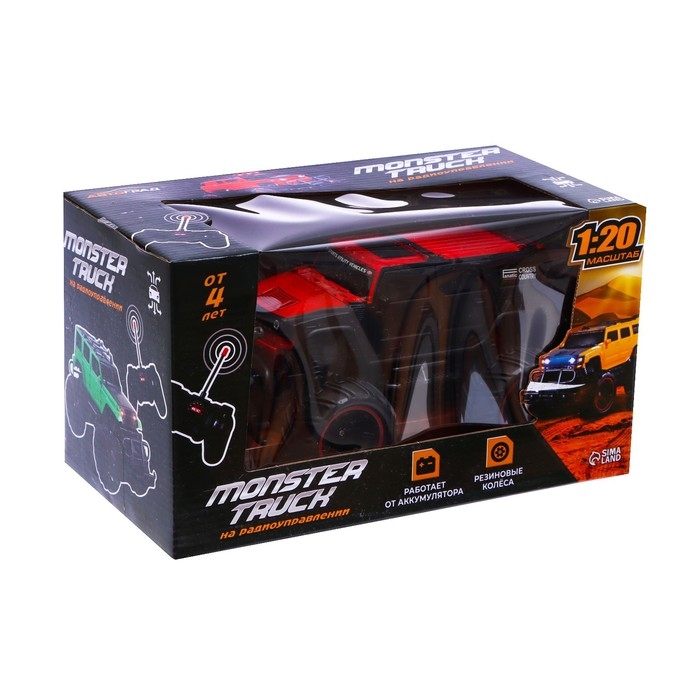 Джип «Бигфут», радиоуправляемый, 1:20, работает от аккумулятора, цвет чёрный Джип «Бигфут», радиоуправляемый, 1:20, работает от аккумулятора, цвет чёрный