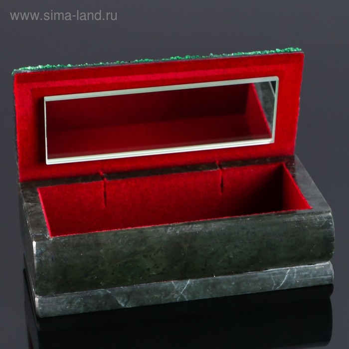 Ларец Ларец "Хозяйка медной горы" 15х7х5,5 см, натуральный камень, змеевик