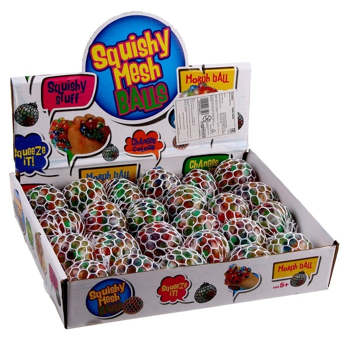 Мялка в сетке 5 см с гидрогелем, цвета МИКС Мялка в сетке 5 см с гидрогелем, цвета МИКС