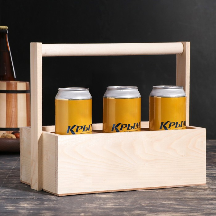 Переноска для 6 бутылок с деревянной ручкой, 28х19х25см, натуральная Переноска для 6 бутылок с деревянной ручкой, 28х19х25см, натуральная