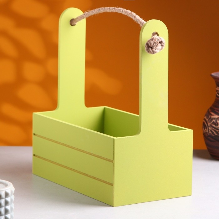 Ящик - кашпо деревянный 25х15х30  Ящик - кашпо деревянный 25х15х30 "Любимой Маме" Фисташковый