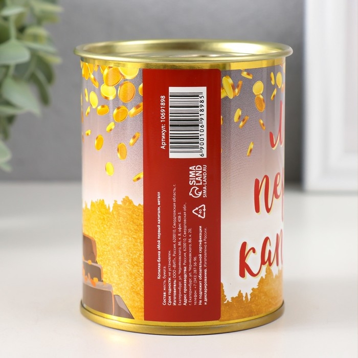 Копилка-банка металл Копилка-банка металл "Мой первый капитал"