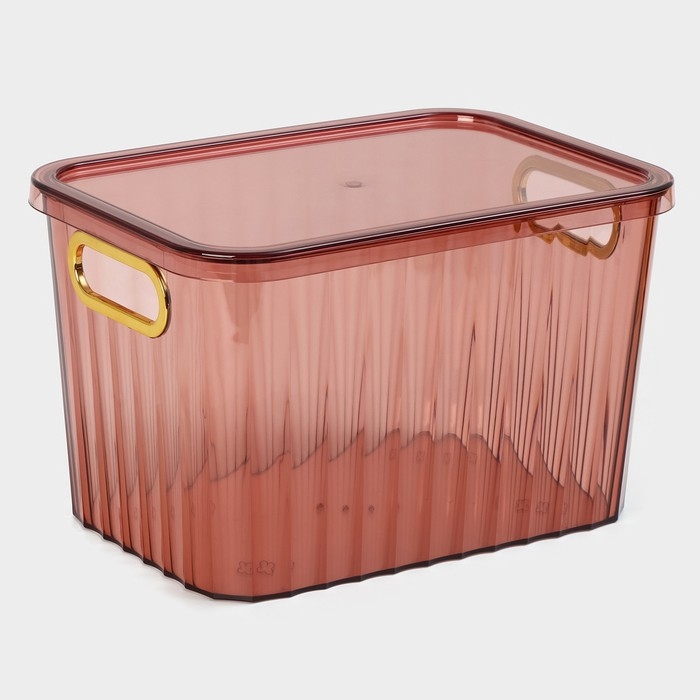 Контейнер для хранения с крышкой «Грани», 25,5×18×16 см, цвет МИКС Контейнер для хранения с крышкой «Грани», 25,5×18×16 см, цвет МИКС