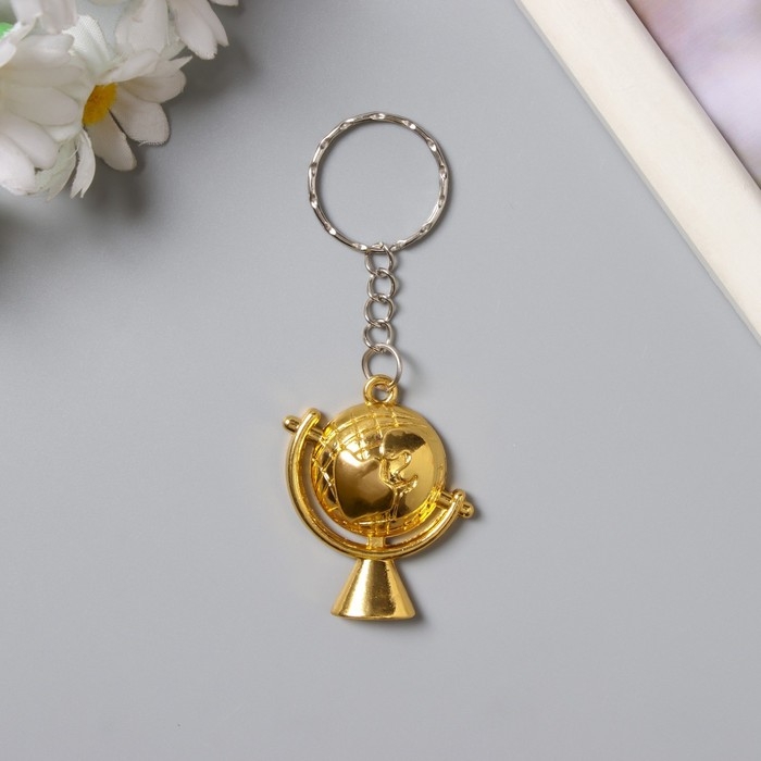 Брелок металл "Глобус" МИКС 4х3х0,8 см