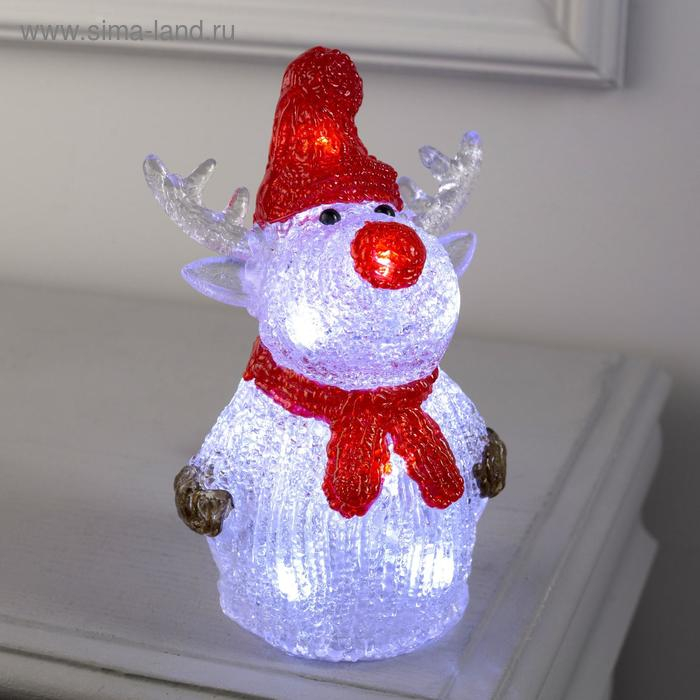 Светодиодная фигура «Оленёнок в шапке» 7 × 25 × 7 см, акрил, 10 LED, батарейки ААх2 (не в комплекте), свечение белое Светодиодная фигура «Оленёнок в шапке» 7 × 25 × 7 см, акрил, 10 LED, батарейки ААх2 (не в комплекте), свечение белое