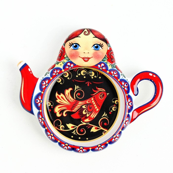 Подставка под чайный пакетик Подставка под чайный пакетик "Матрешка с жар-птицей"