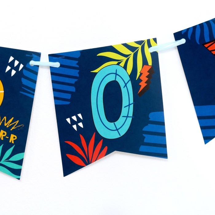 Гирлянда бумажная с лентой «Динозавр» Гирлянда бумажная с лентой «Динозавр»