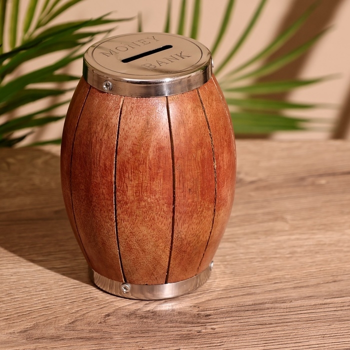 Копилка  Копилка "Банк" 9х9х12 см, манговое дерево